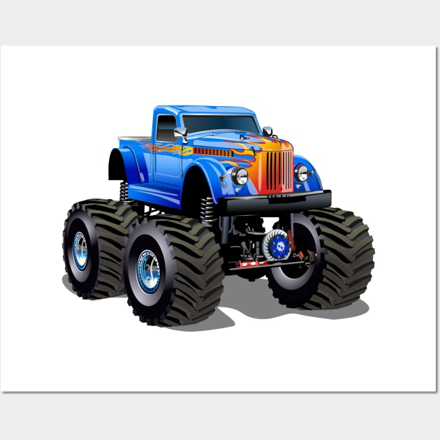 Cartoon Monster Truck Wall Art by Mechanik